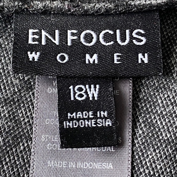 EnFocus‎ Women Charcoal Short Sleeve Oval Pattern Straight Shift Midi Dress 18W - Picture 2 of 14